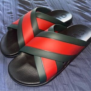 Gucci Web Criss Cross Slides - Size 10 NWOT